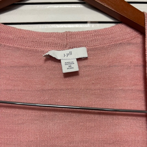 J Jill Blush Pink Short Sleeve Linen Blend Lightweight Knit Cardigan Size XSP - Picture 2 of 6